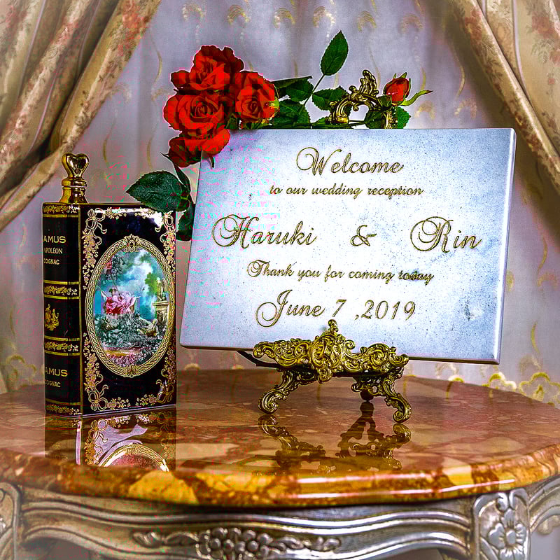 大理石ウェルカムボード【文字彫刻】 | 石のシンシア