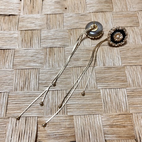 vintage flower button pierce