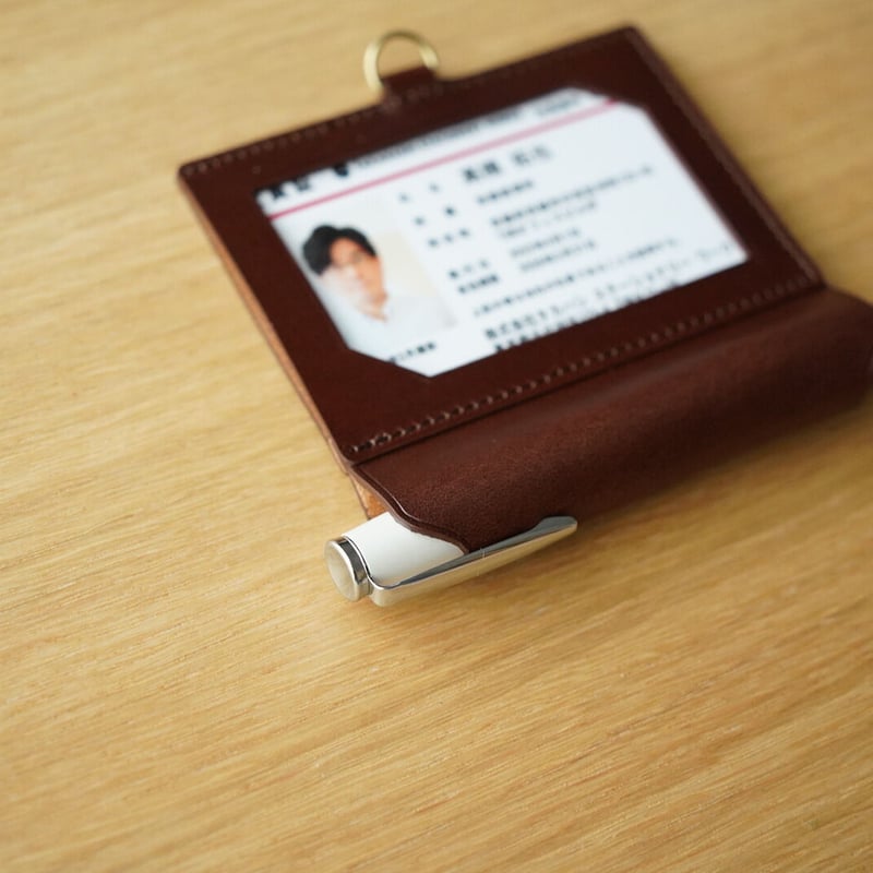 文具好きのためのIDケース｜ペンホルダー付き（ブラック）CT03