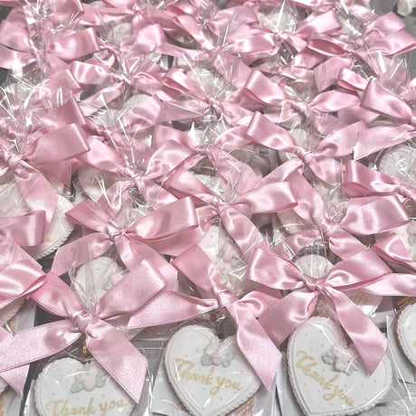 結婚式プチギフト【レースハート】10袋リボン付き