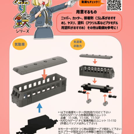 塗り鉄Vol1　 半流線形特急チーゼルカー2両セット　３Dプリントキット