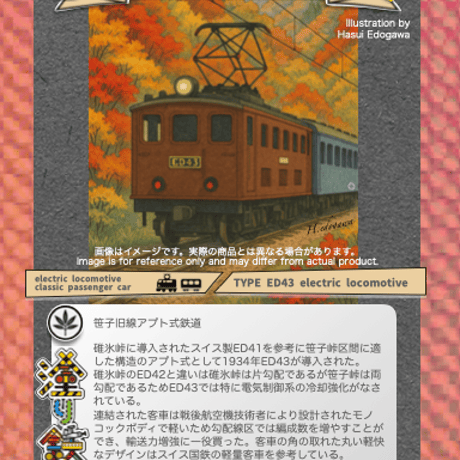 塗り鉄Vol1　 笹子鉄道ED43形電気機関車＋軽量客車　３Dプリントキット