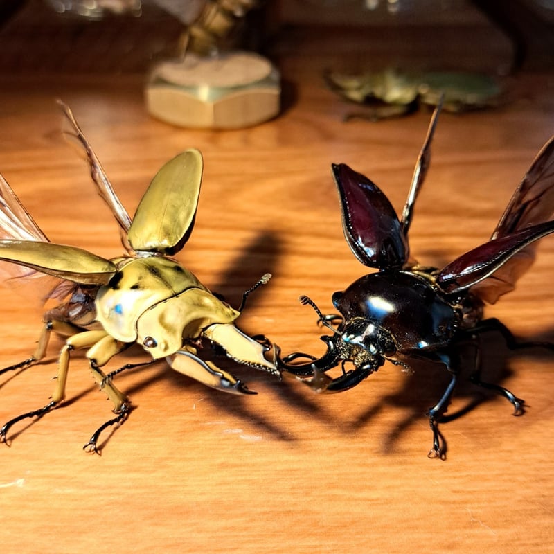 HYOHON『球』L】ババオウゴンオニクワガタ♂57mm 立体飛翔型ガラス