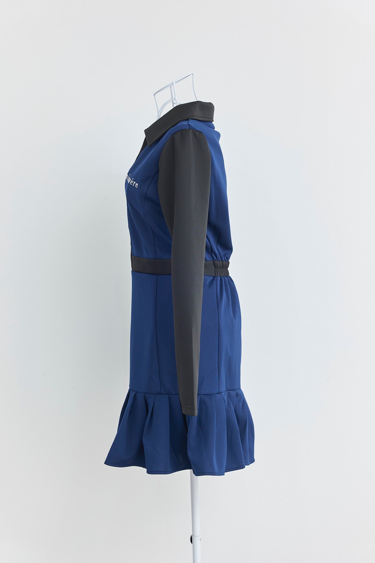 bi-color hem pleats one-piece (navy) | ミヌエール（mi