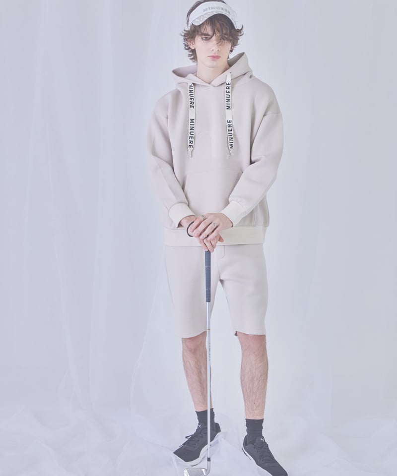 再入荷】unisex emboss hoodie (ivory) | ミヌエール（minuére）