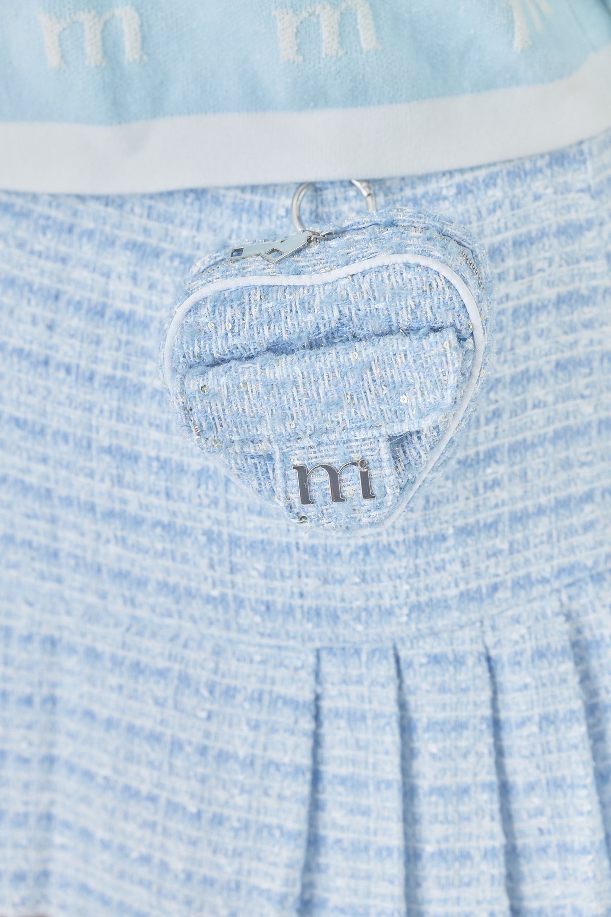 tweed heart pouch (l.blue) | ミヌエール（minuére）