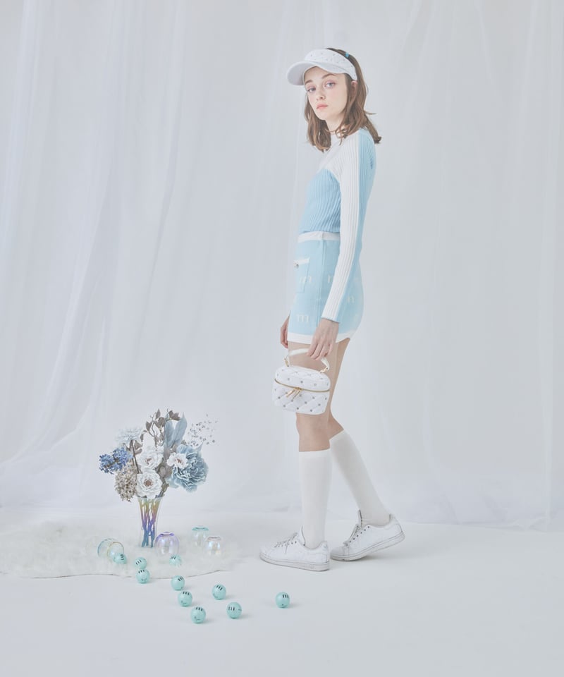 bi color rib knit tops (l.blue) | ミヌエール（minuére）