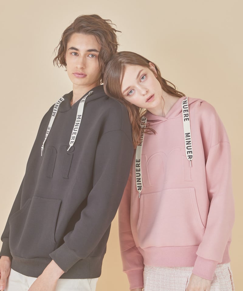 再入荷】unisex embossed hoddie (pink) | ミヌエール（minu