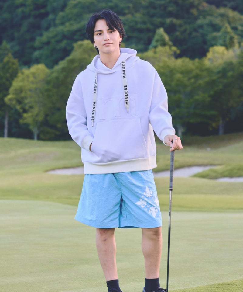 unisex emboss hoodie (o.wht) | ミヌエール（minuére）