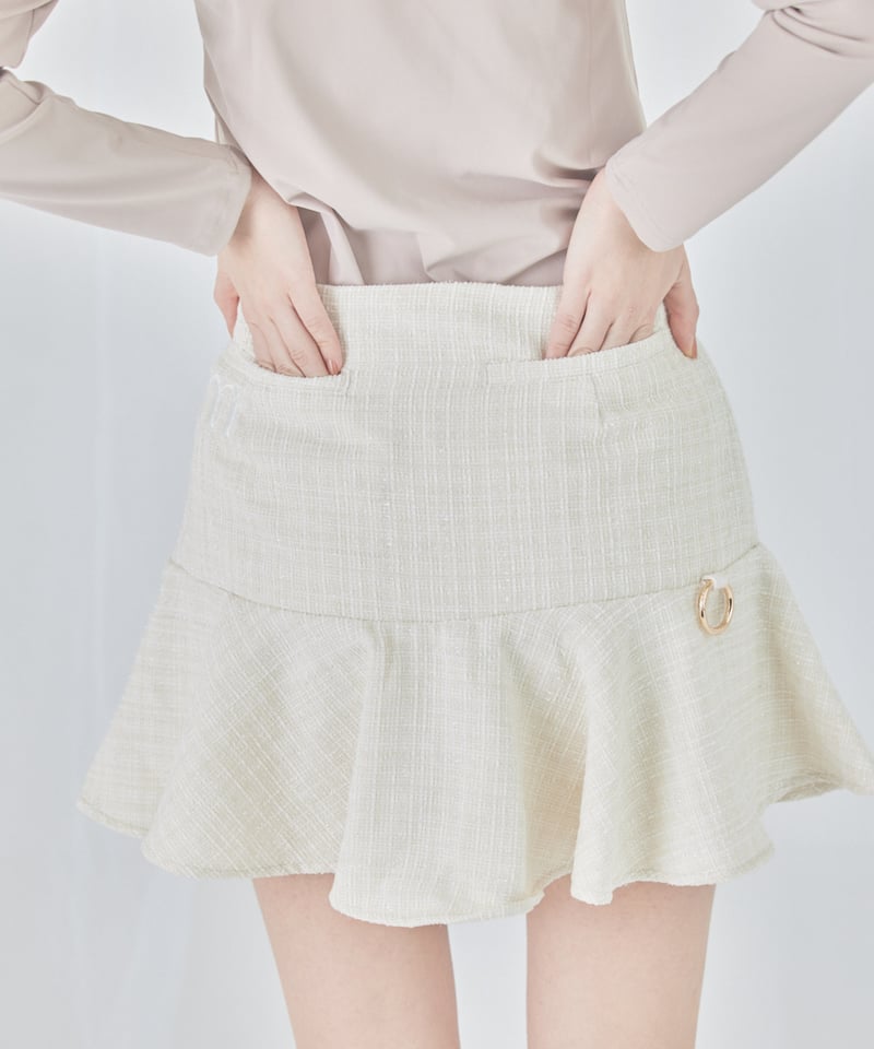 MINUERE ミヌエール tweed inner skirt (white) tweed inner skirt (white) | ミヌエール（minuére）