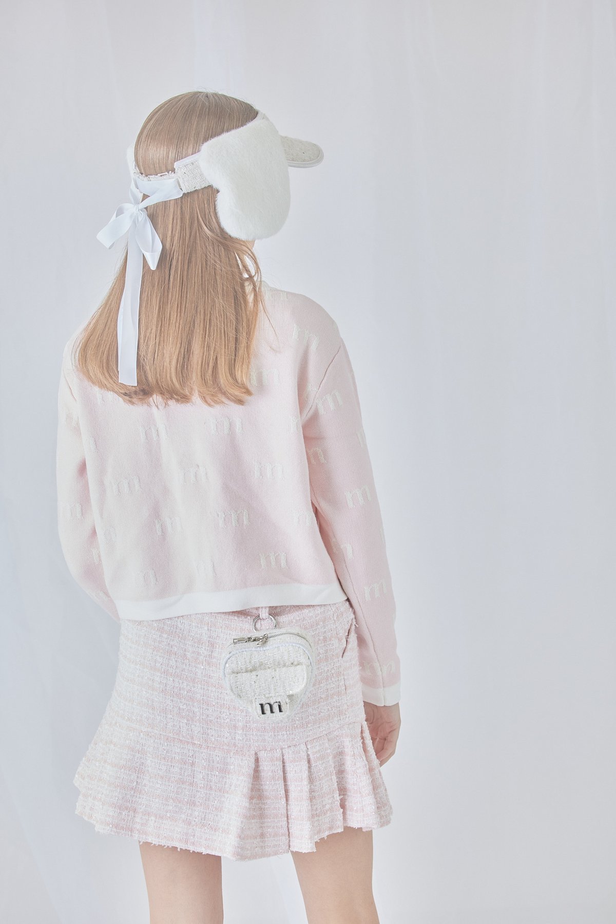 burcle logo cardigan (pink) | ミヌエール（minuére）