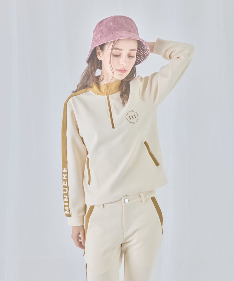 ミヌエール(minuere)バイカラーリブニットセットアップ　サイズF unisex bi-color set up (beige) | ミヌエール（minuére）
