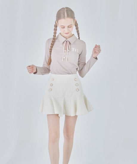 MINUERE ミヌエール tweed inner skirt (white) CATEGORY bottoms | ミヌエール（minuére）