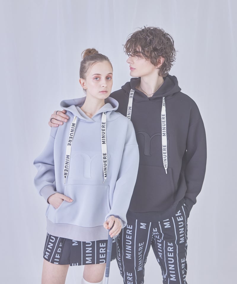 再入荷】unisex emboss hoodie (gray) | ミヌエール（minuére）