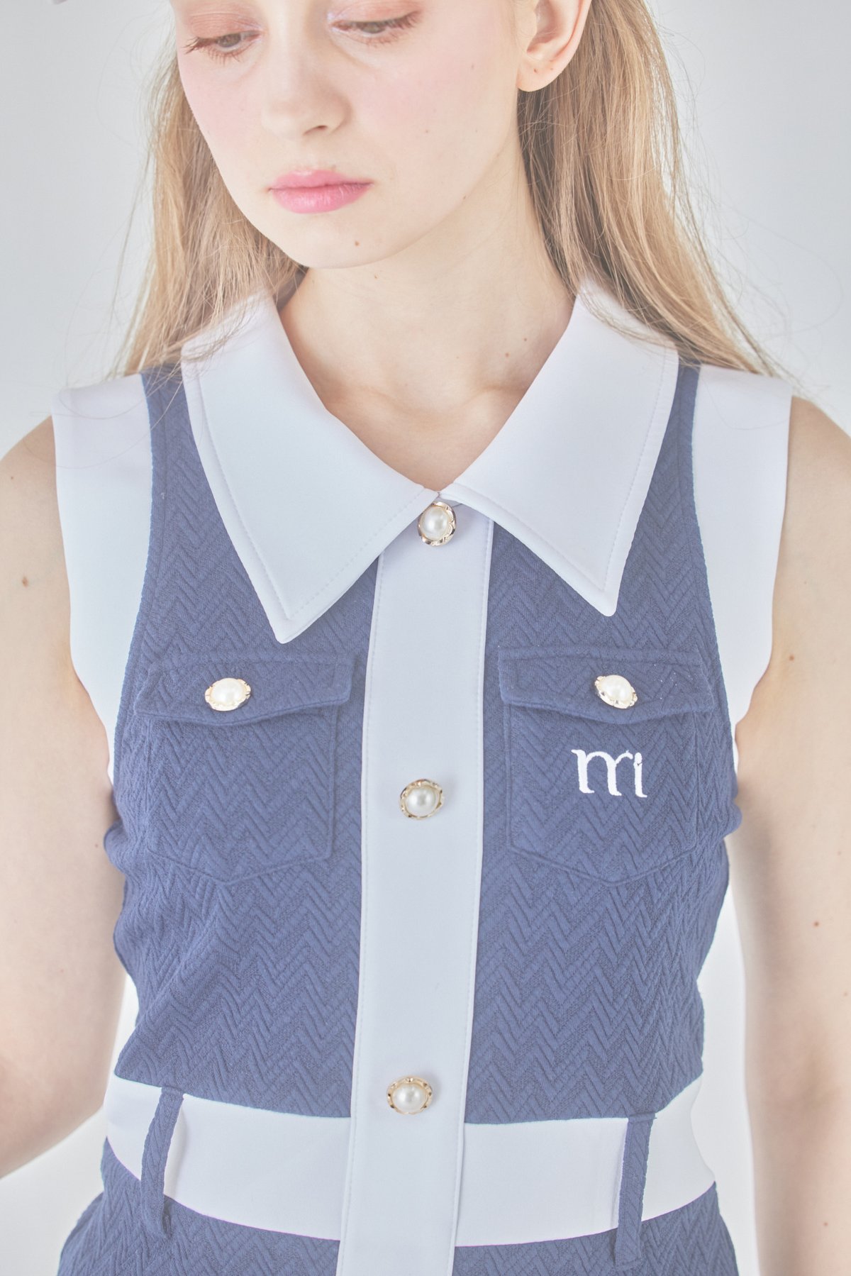bi color onepiece（navy）　ミヌエール bi color onepiece（navy） | ミヌエール（minuére）