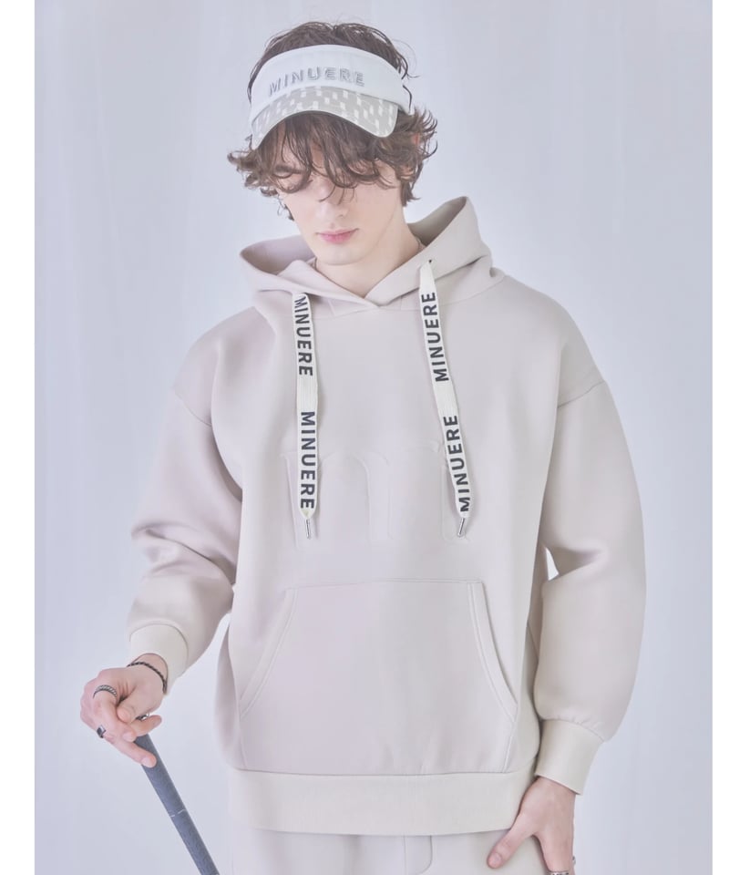 再入荷】unisex emboss hoodie (ivory) | ミヌエール（minuére）