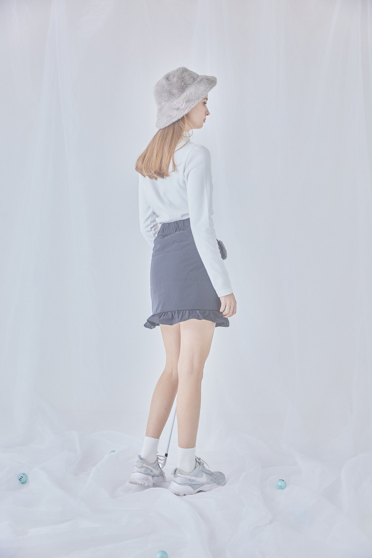 frill down skirt (black) | ミヌエール（minuére）