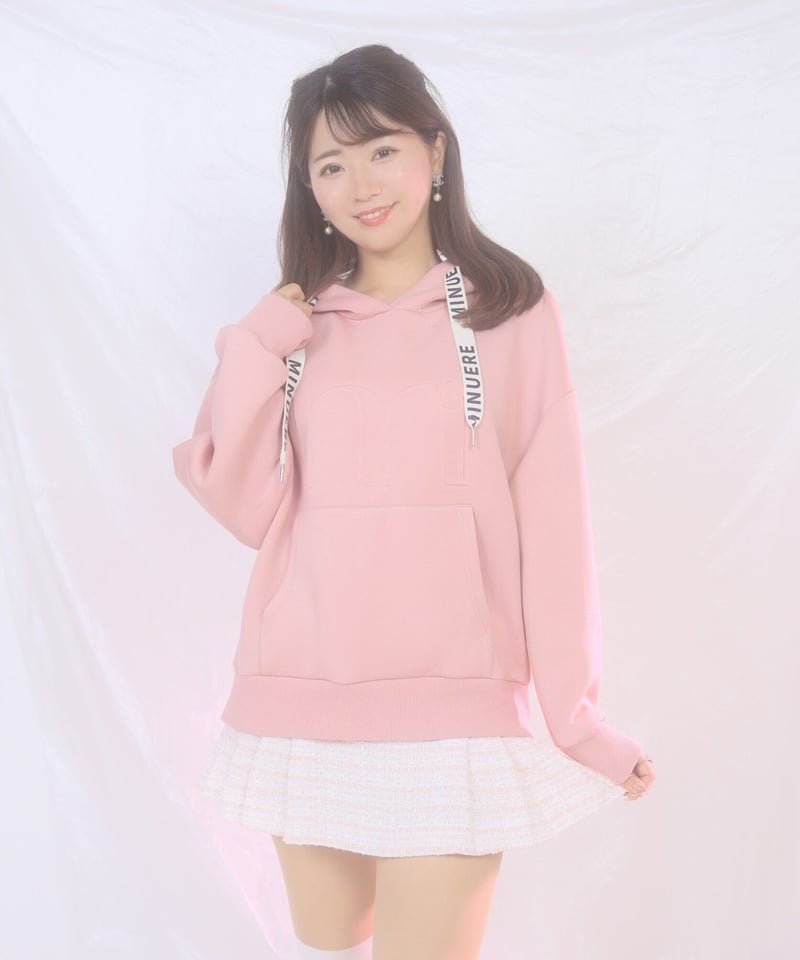 再入荷】unisex embossed hoddie (pink) | ミヌエール（minu