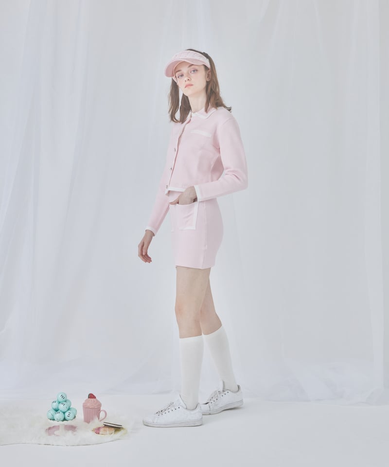 レディースウェア piping onepiece & cardigan set (purple) piping onepiece & cardigan set (l.blue) | ミヌエール