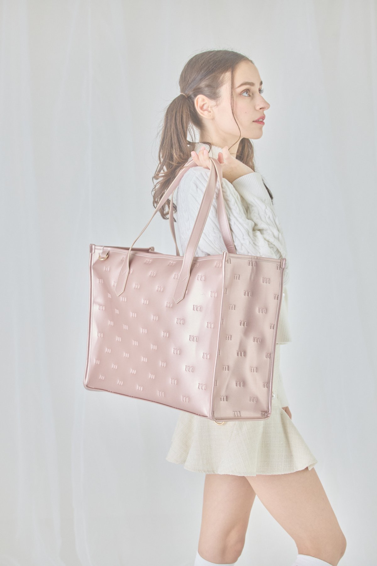 big tote bag (pearl pink) | ミヌエール（minuére）
