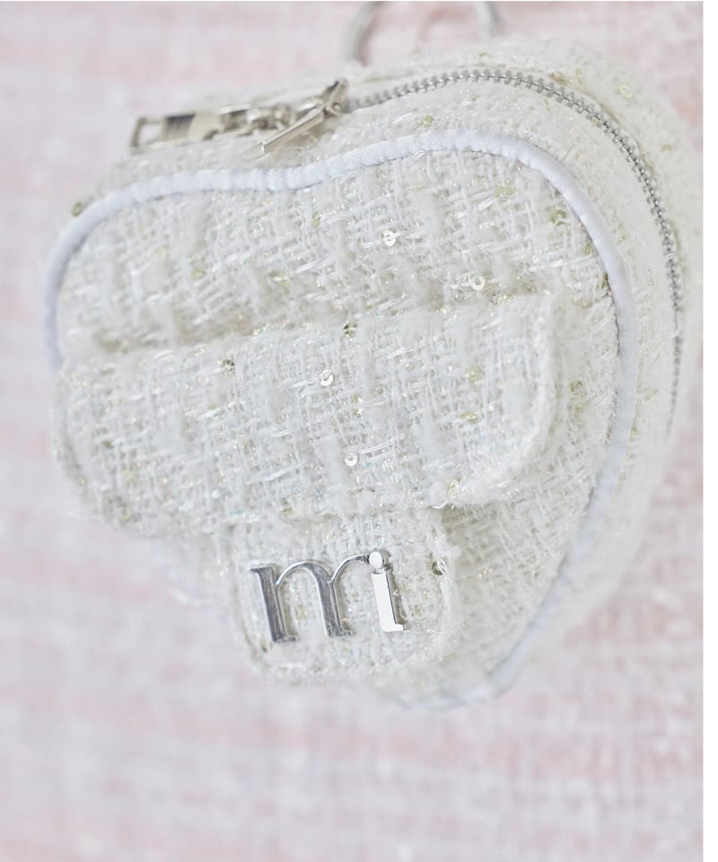 tweed heart pouch (wht) | ミヌエール（minuére）