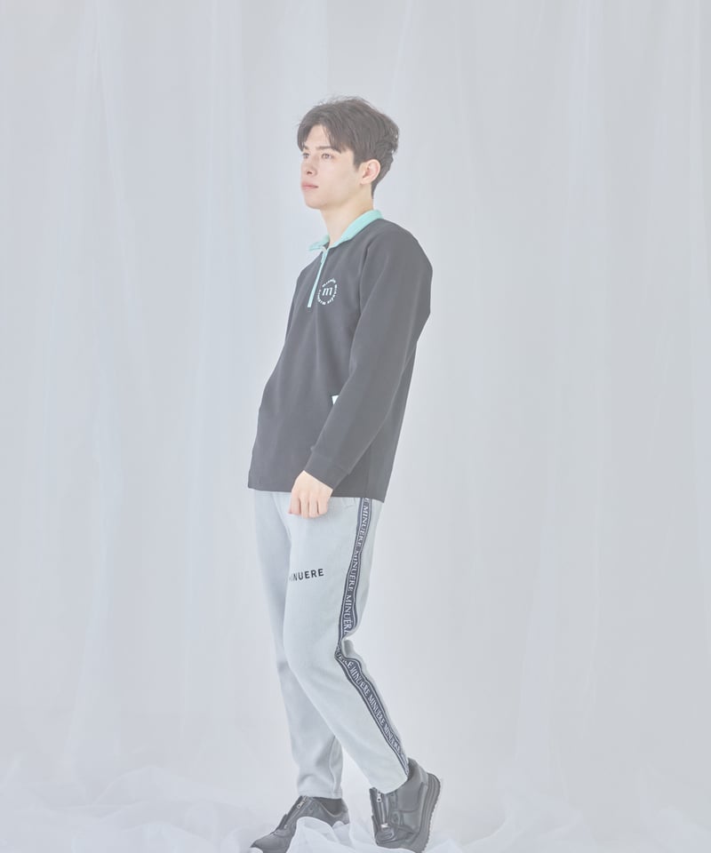 minuereミヌエール 男女兼用 トップス黒 unisex bi-color set up (black) | ミヌエール（minuére）