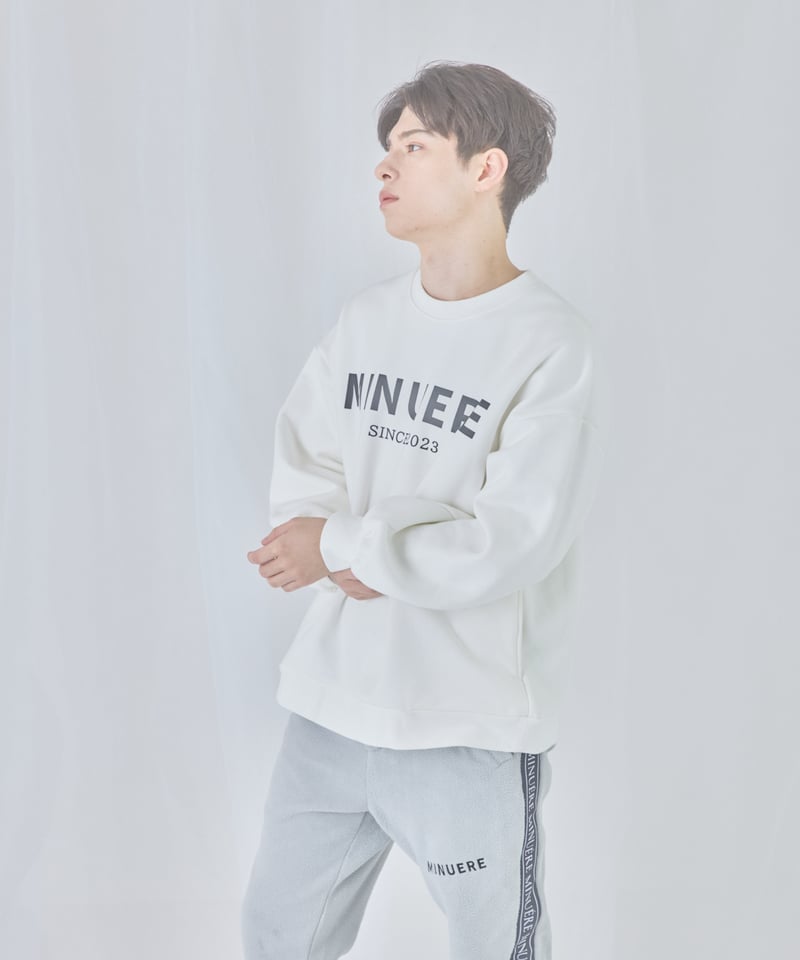 unisex logo sweat (white) | ミヌエール（minuére）