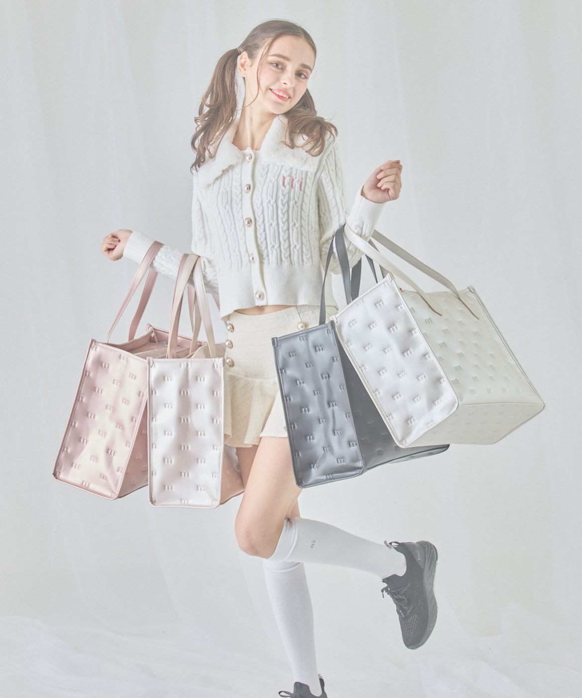 big tote bag (pearl white) | ミヌエール（minuére）