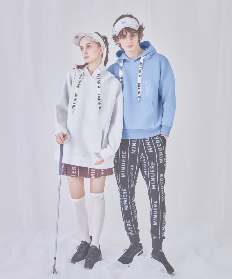 MINUERE ミヌエール　 パーカー ユニセックス　パーカー　男女兼用パーカー unisex emboss hoodie (dark brown) | ミヌエール（minuére）