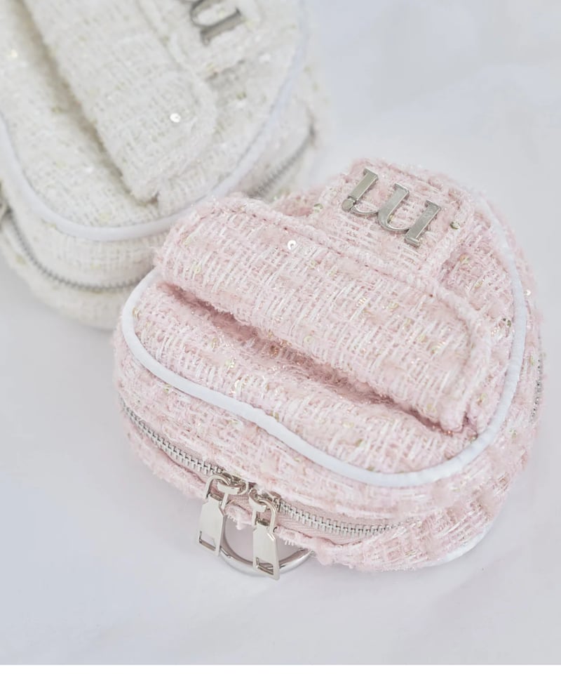 tweed heart pouch (pink) | ミヌエール（minuére）