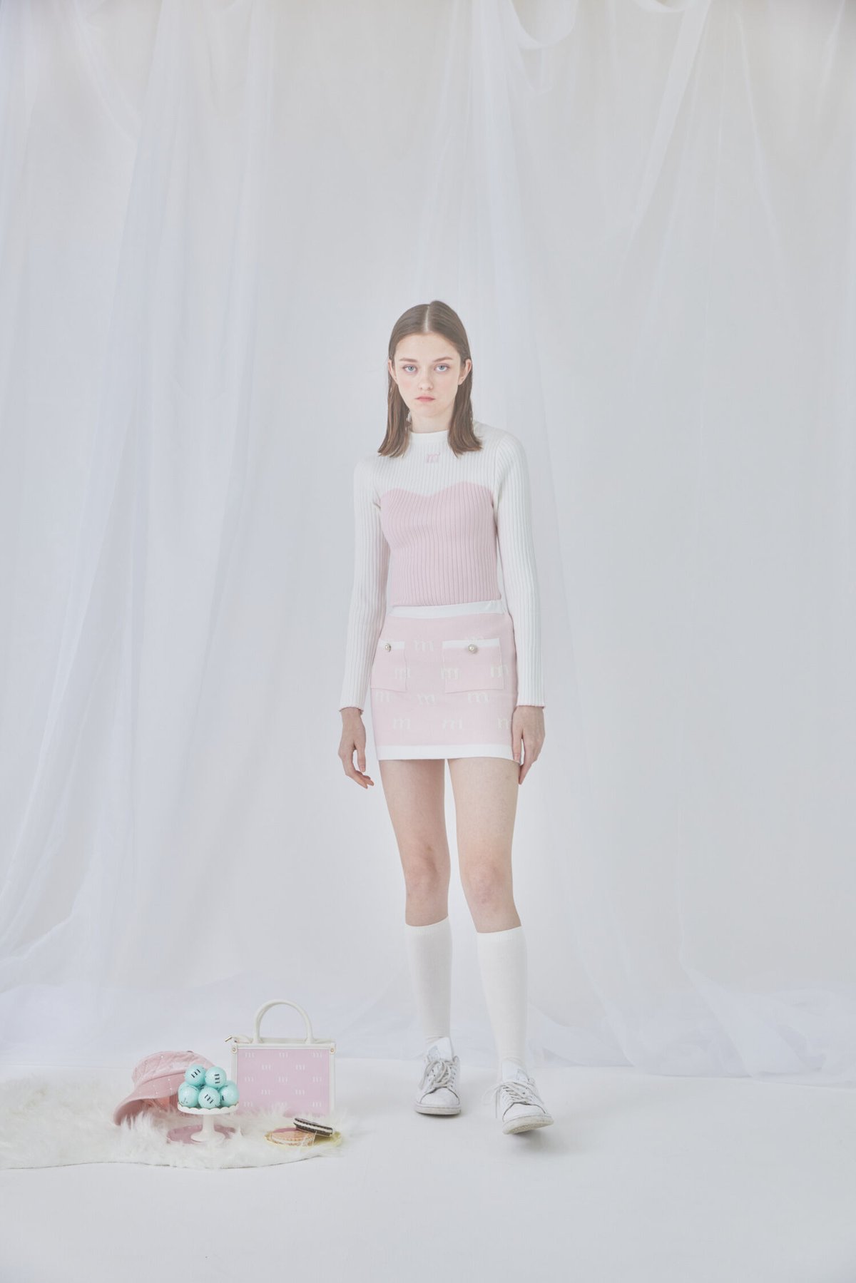 burcle logo skirt (pink) | ミヌエール(minuére) burcle logo skirt (pink) | ミヌエール(minuére)