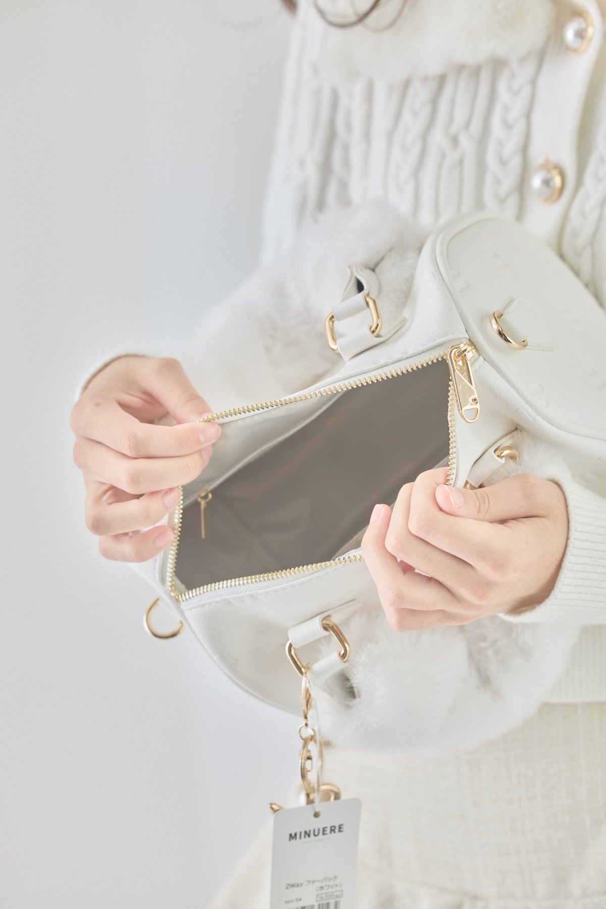 ミヌエール バッグ big tote bag (pearl white) | ミヌエール（minuére）
