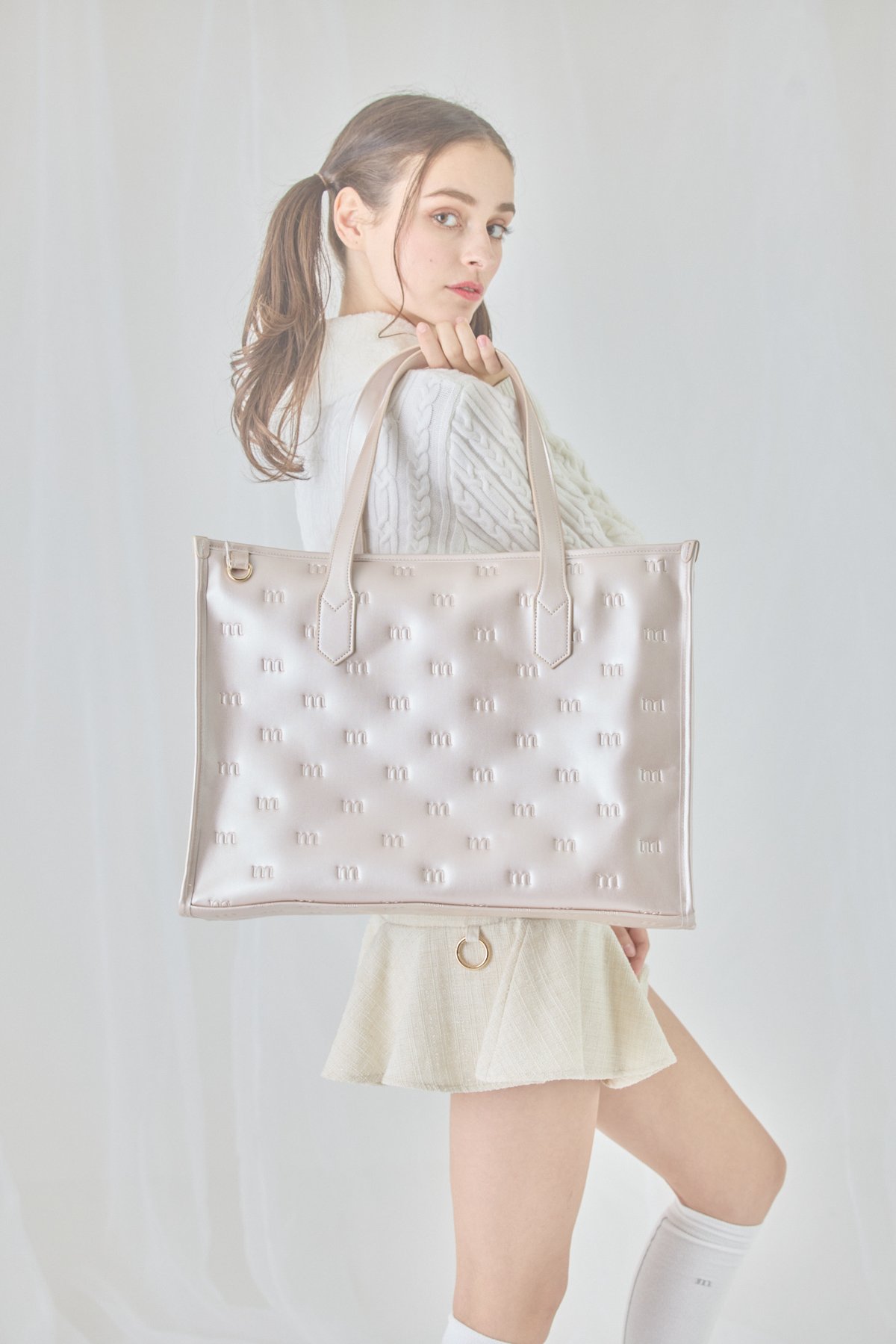 ちょここさま専用　マイクロパールヌビトートバッグ　2点 パールトリム ヌビ バッグ ミニ HUIT 全4色｜hit922-0151【8