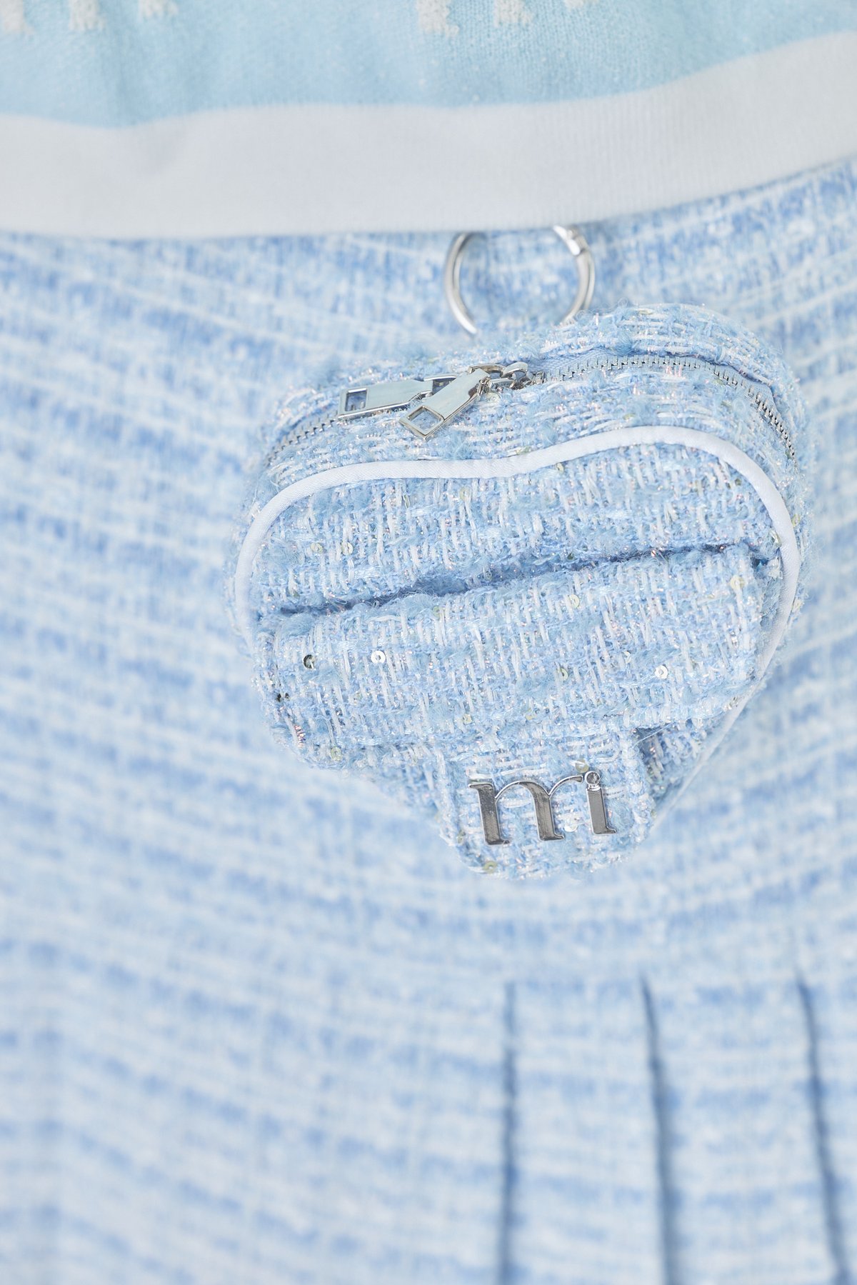 ✧新品未使用✧ミヌエール ゴルフ ツイードハートポーチ tweed heart pouch (l.blue) | ミヌエール（minuére）