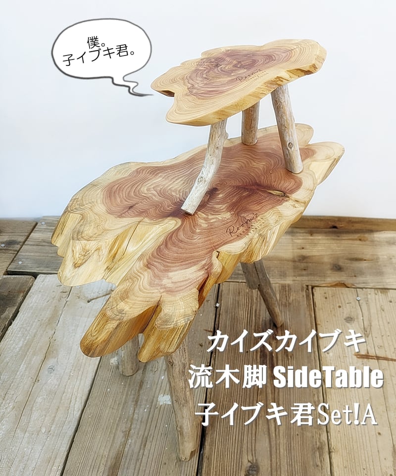 カイズカイブキ 流木脚 SideTable 子イブキ君Set！A | RoomZ interior