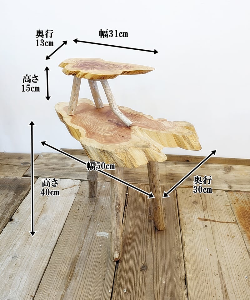 カイズカイブキ 流木脚 SideTable 子イブキ君Set！A | RoomZ interior