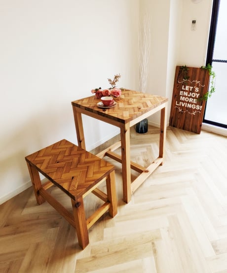 re:wood project結　CaféTable ＆ Bench