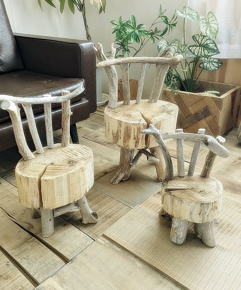 Vintage栗切株 流木脚 Mini Stool | RoomZ interior
