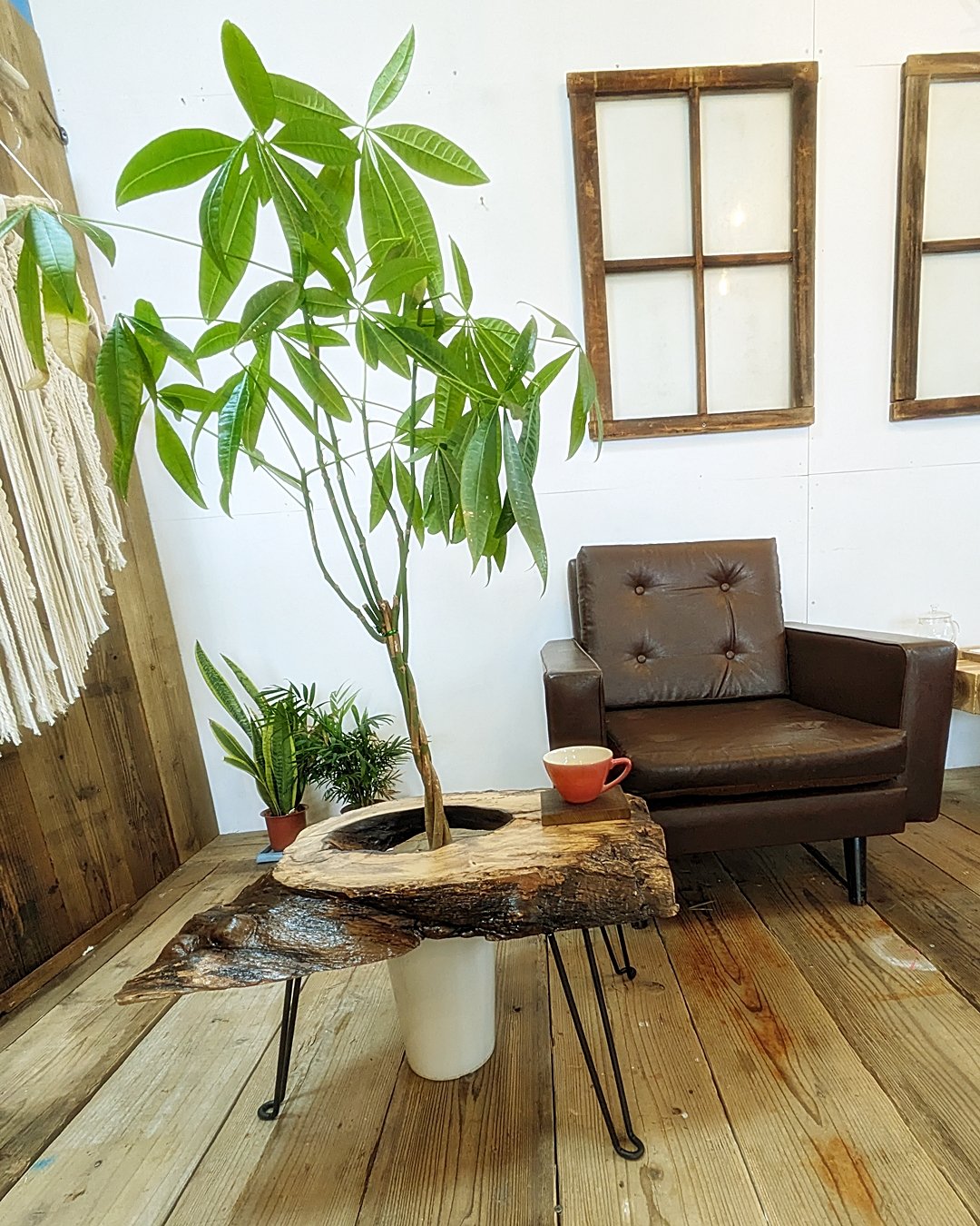 穴あき柿1枚板 Café Table | RoomZ interior