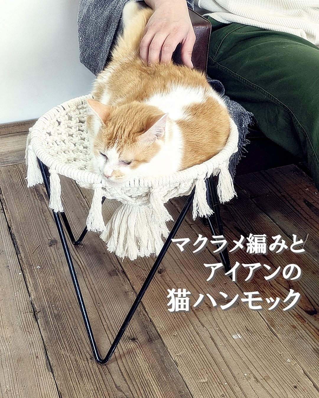 マクラメ編みとアイアンの 猫ハンモック | RoomZ interior
