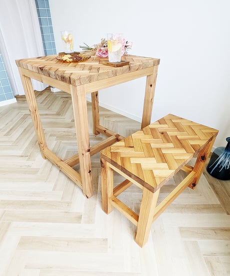 re:wood project結　CaféTable ＆ Bench