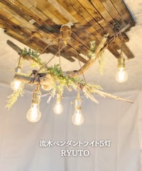 限定1台！　流木ペンダントライト5灯　RYUTO
