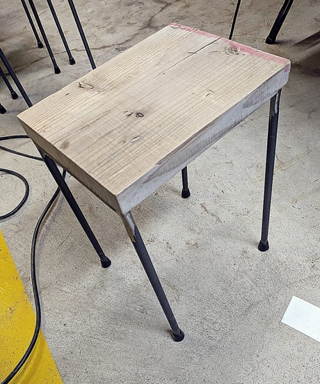※受注生産品　古足場板とアイアンスツール　2台セット