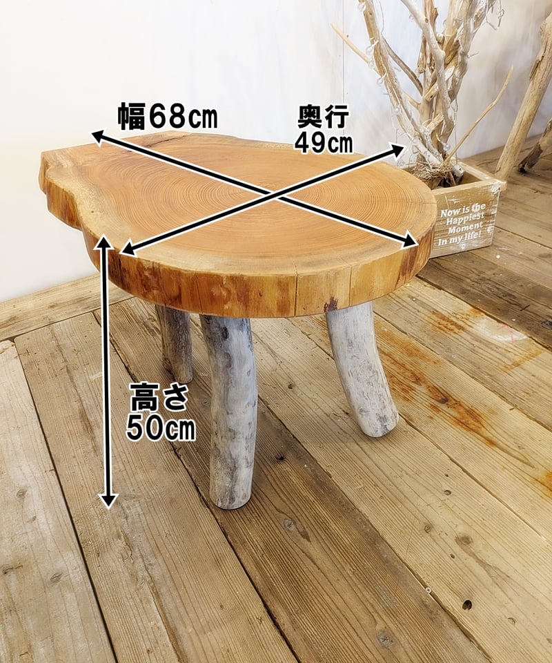 欅　カフェテーブル　ローテーブル　アイアン 欅輪切りと流木脚 カフェテーブル | RoomZ interior