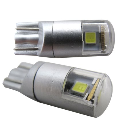 12V 24V/ Ｔ10 / 15W / SMD 3連 / 透明レンズ付き / 白 / 台座：シルバー / 2個/LED /互換品