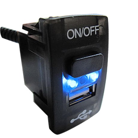 USB充電ポート+ ON/OFFスイッチ  / ホンダ車Ａタイプ / LED色：ブルー/  45x25mm / 互換品