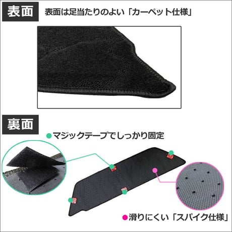 ハイエース200系 (8型)  / パワースライドドア用 ステップマット / ブラック / 2枚セット / マジックテープタイプ/  互換品