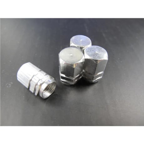 カラーバルブキャップ /  シルバー / 4個セット / 互換品