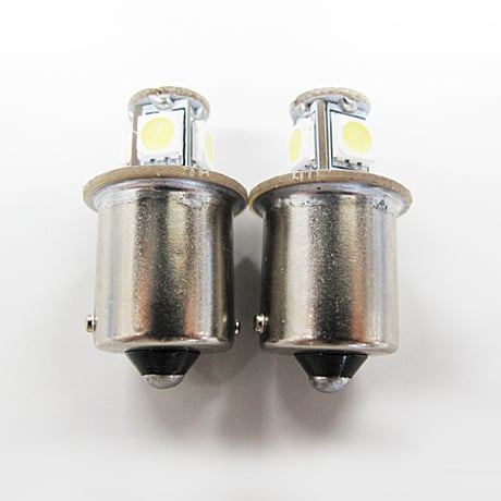 12V用 / S25 / 180°/ 3チップ SMD / 5連 / シングル球 / 白 / 2個セット / LED /互換品