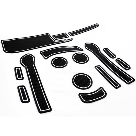 アクア NHP10系 /ラバーマット (ブラック 白ライン)/15pcs/ 夜光色 /コンソールマット/HN11T2802/互換品